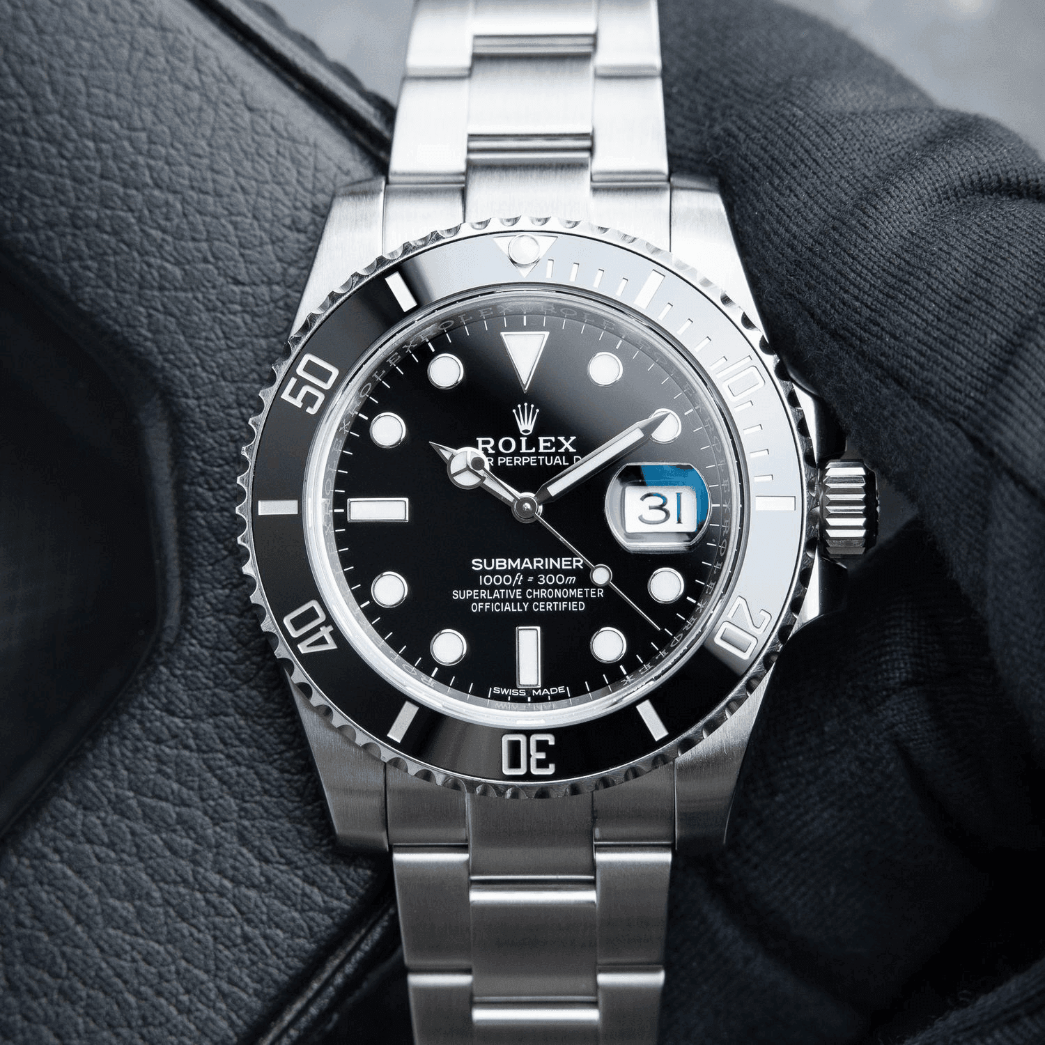 Rolex Submariner Date with black dial and ceramic bezel