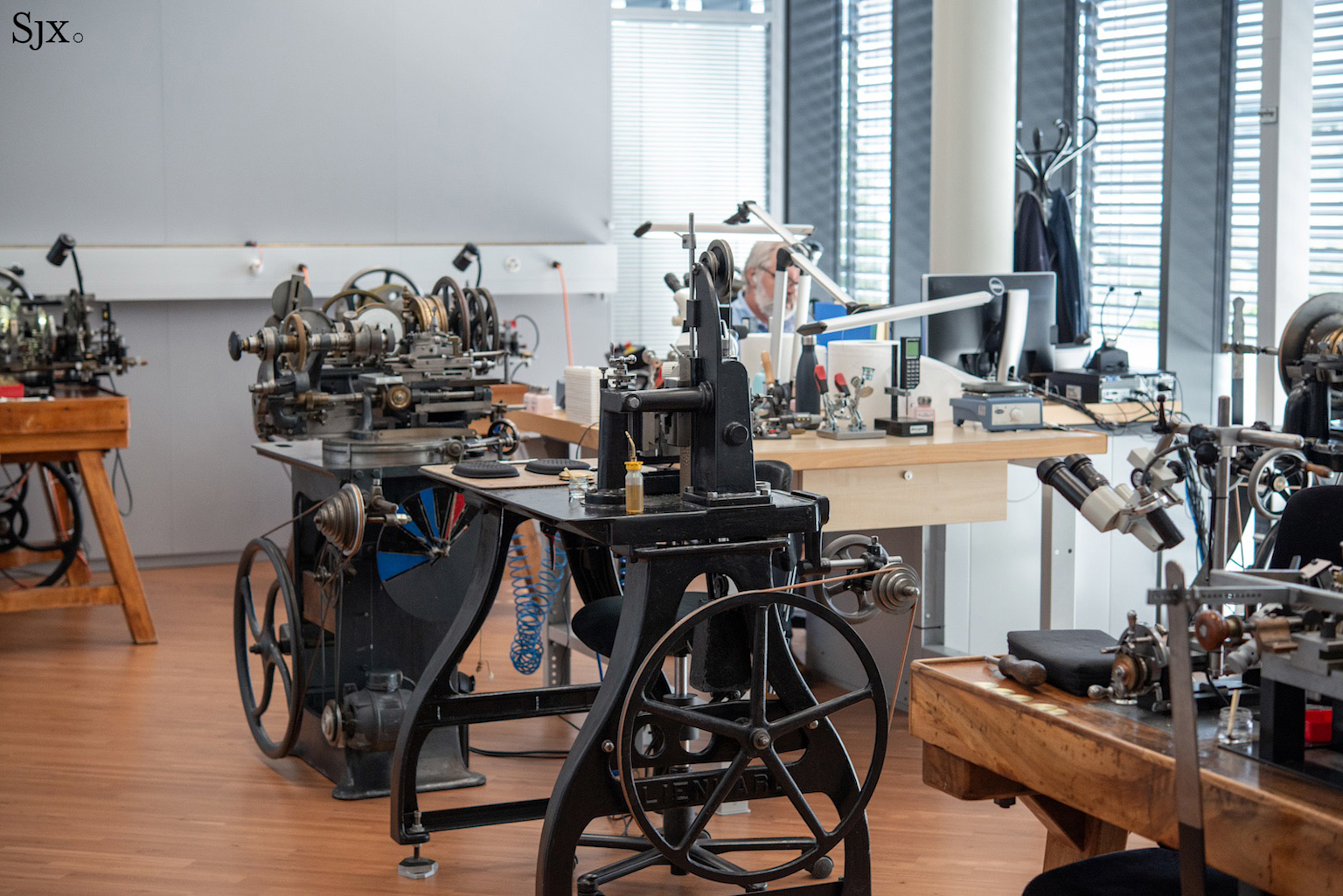 Vacheron Constantin's historic Geneva workshop featuring vintage machinery used for artisanal watchmaking and finishing techniques