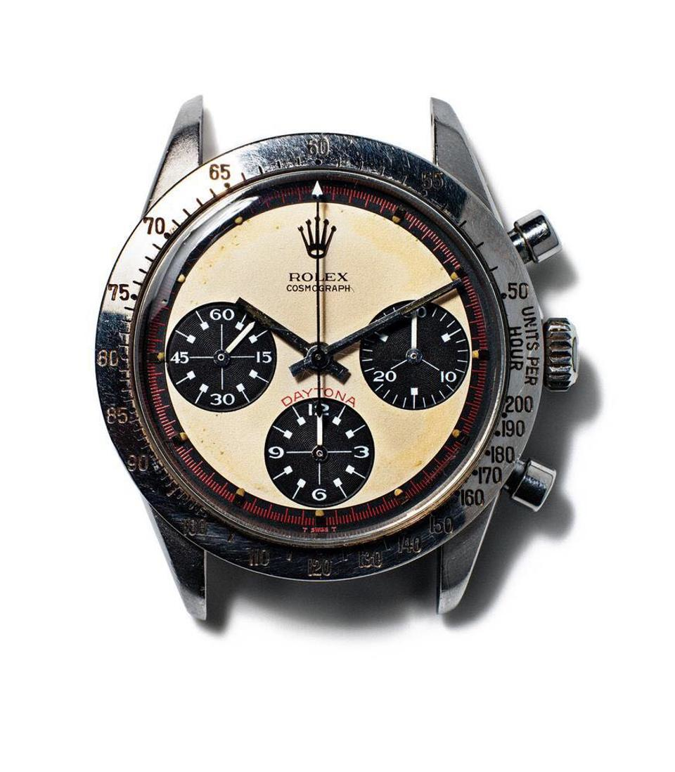 Vintage Paul Newman Rolex Daytona with iconic 'exotic' dial, a highly sought-after collectible luxury watch