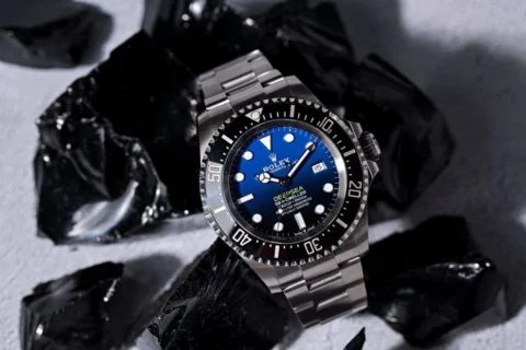 Rolex Deepsea D-Blue James Cameron with gradient blue dial, black ceramic bezel, and Oyster bracelet